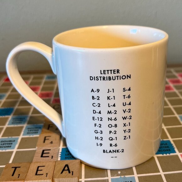 SCRABBLE Crossword Board Game Tile Letter T Initial Monogram Ceramic Mug - Picture 4 of 9